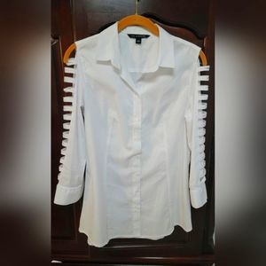 Zac & Rachel button down, collared shirt with strappy bare arms